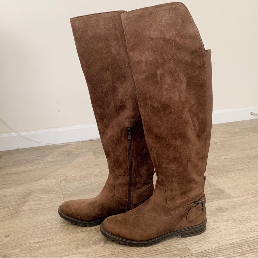 G.H. Bass OTK brown suede riding boot size 8